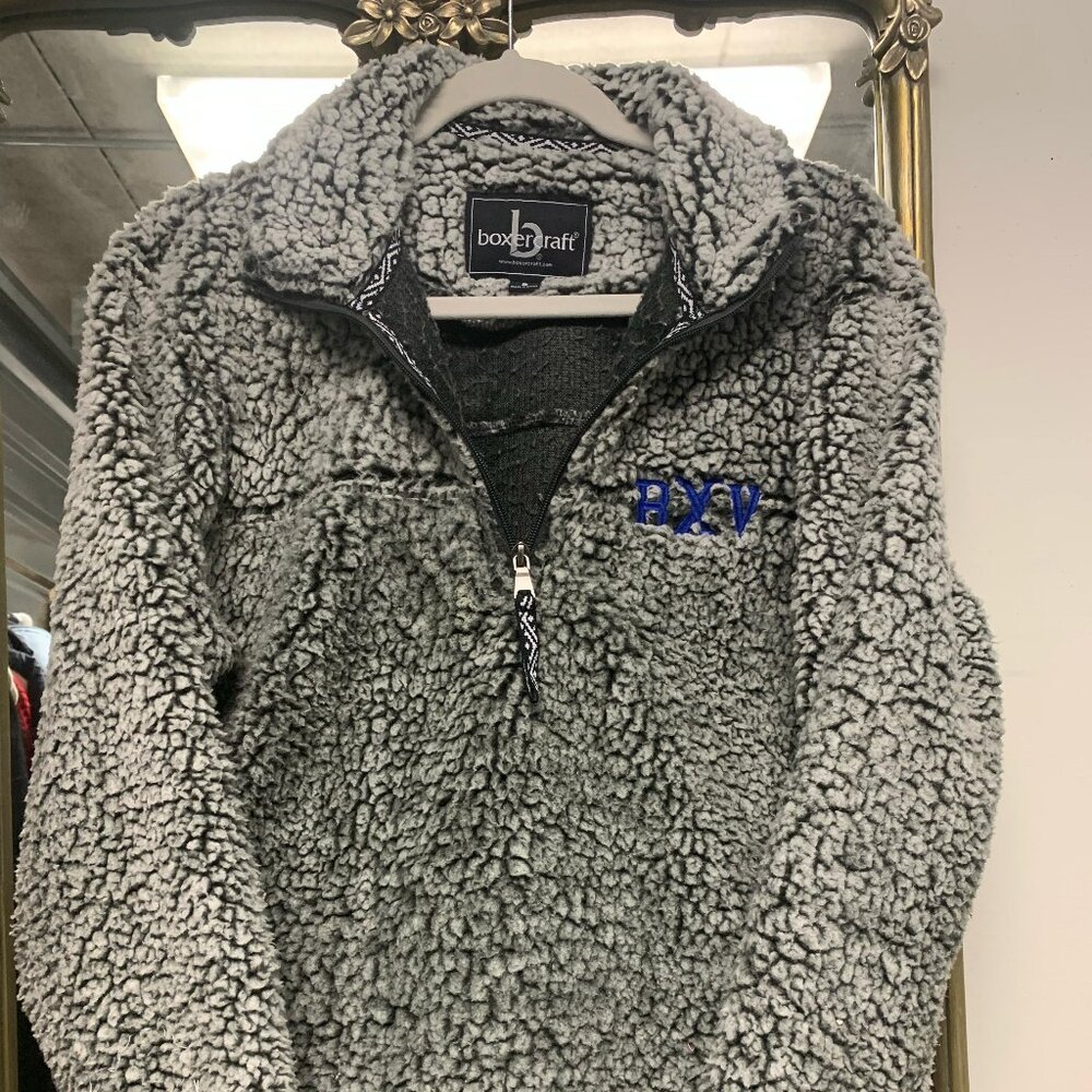 Boxercraft Gray Sherpa Quarter-Zip Pullover